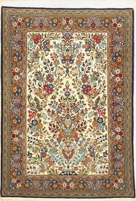 Ghom Kork, Persien, ca. 50 Jahre, Korkwollemit Seide, ca. 156 x 109 cm, EHZ: 2(Sehr guter Zustand).