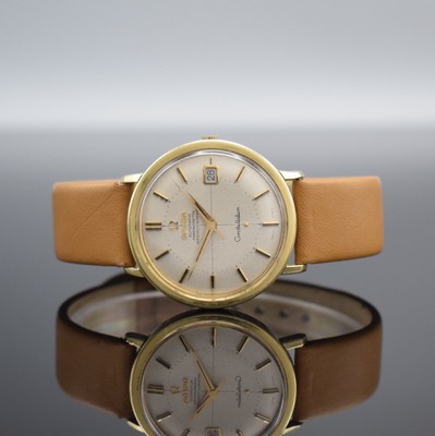 OMEGA Herrenarmbanduhr Constellation Chronometer Referenz CD 168.004, Automatik, Schweiz um 1967, Edelstahlgeh. m. Goldhaube, Boden m. Darst. ...
