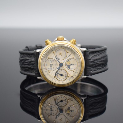 MAURICE LACROIX Armbandchronograph mit Vollkalender inklusive Mondphase Referenz 02336, Schweiz um 1990, Automatik, Edelstahl/Gold komb., ...