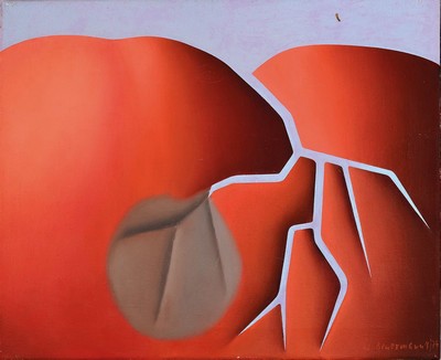 Wilhelm Beuermann, 1937 - 2006, abstr. Komposition, Öl/Lwd, signiert, dat. 4/74, ca. 50 x 60 cm
