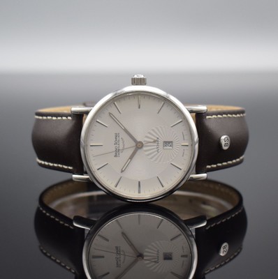 BRUNO SÖHNLE Uhrenatelier Glashütte Armbanduhr Lagomat Referenz 1096, Automatik, Deutschland um 2018, Edelstahlgeh. inkl. orig. Lederband m. orig. ...