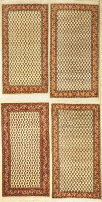 4 Lots Indo Mir, ca. 40 Jahre, Wolle auf Baumwolle, ca. 136 x 80 cm, EHZ: 2