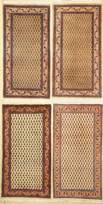 4 Lots Indo Mir, ca. 40 Jahre, Wolle auf Baumwolle, ca. 140 x 70 cm, EHZ: 2