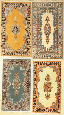 4 Lots Kerman, Persien, ca. 50 Jahre, Wolleauf Baumwolle, ca. 150 x 80 cm, EHZ: 2