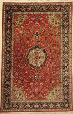 Täbriz fein(50 Raj), Persien, ca. 50 Jahre,Korkwolle mit Seide, ca. 313 x 203 cm, EHZ: 2,verblaßt