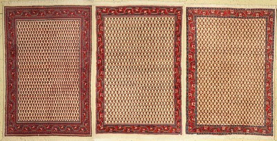 3 Lots Sarogh Mir, Persien, ca. 50 Jahre, Wolle auf Baumwolle, ca. 150 x 100 cm, EHZ: 2