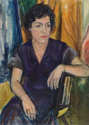 Hermann Jürgens, 1914 Heidelberg-1967 Godramstein, Maler, Grafiker und Glasmaler, Studium an den Akademien Karlsruhe und München, hier: Porträt ...