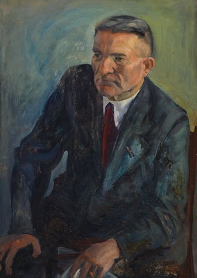 Hermann Jürgens, 1914 Heidelberg-1967 Godramstein, Maler, Grafiker und Glasmaler, Studium an den Akademien Karlsruhe und München, hier: Porträt ...
