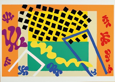 Henri Matisse, 1869-1954, Farblithographie nach einem Scherenschnitt, ca. 60x40cm, u.Gl., R. ca. 87x68cm