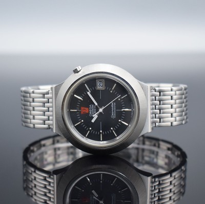 OMEGA Seamaster Chronometer Herrenarmbanduhr Electronic f300Hz mit Stimmgabelschwinger, Schweiz um 1972, Ref. 198012, massives Gehäuse in Stahl, ...
