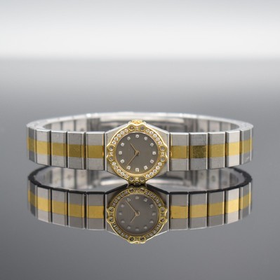CHOPARD Damenarmbanduhr Modell St. Moritz in Stahl/Gold, quarz, Ref. 8067, Lünette gegen Geh. 8-fach verschr., orig. Gliederband m. dopp. Faltschl., ...
