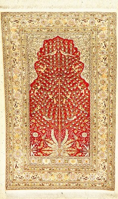 Kayseri Seide fein, Türkei, um 1960, reine Naturseide, ca. 145 x 92 cm, EHZ: 2
