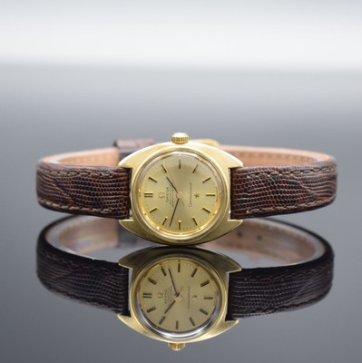 OMEGA Damenarmbanduhr Constellation Chronometer Referenz 567.001, Automatik, Schweiz um 1969, Metallgeh. mit Goldhaube, verschr. Boden im Zentrum mit ...