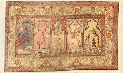Kayseri Seide fein, Türkei, um 1960, reine Naturseide, ca. 115 x 75 cm, EHZ: 2-3