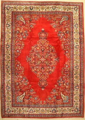 Sarogh fein, Persien, ca. 50 Jahre, Wolle auf Baumwolle, ca. 345 x 245 cm, EHZ: 2(Restauriert)