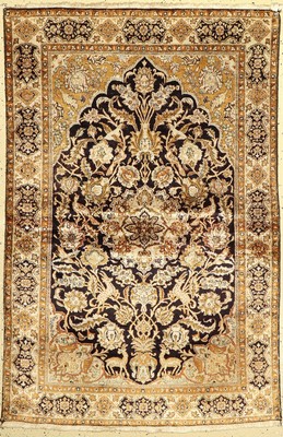 Ghom Seide, Persien, um 1950, reine Naturseide, ca. 153 x 100 cm, EHZ: 2-3