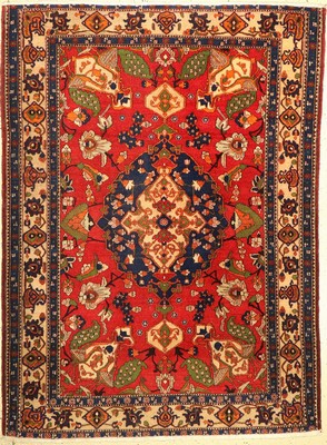 Esfahan Mobarake, Persien, um 1940, Wolle auf Baumwolle, ca. 203 x 150 cm, verkürzt, EHZ: 2-3