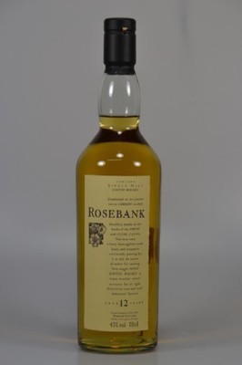 1 Flasche Rosebank Single Malt Scotch Whisky, Flora an Fauna, 12 Jahre alt, 70cl, 43%Vol., orig. verkorkt und unverkostet