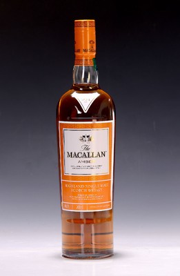 1 Flasche Macallan Highland Single Malt Scotch Whisky, Amber, exclusively matured in sherry oak casks from Jerez/Spain, 40% Vol., 70cl, orig. ...