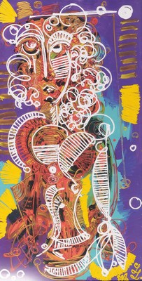 Leon Löwentraut, geb. 1998 Kaiserslautern, Pigmentdruck auf Büttenpapier, individuell und pastos von Hand übermalt, Auflage 50, Unikatcharakter ...