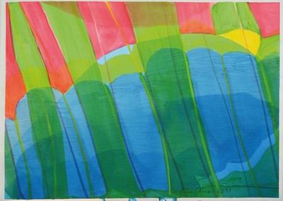 Willibrord Haas, geb. 1936, Aquarell/Papier, handsigniert und dat. 2017, rückseitig betitelt "Wachstumsfest" nochmals handsigniert und ...