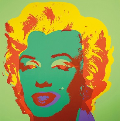 Nach Andy Warhol, Siebdruck auf festen Karton, Marilyn Monroe, Hrsg. Sunday B. Morning, rückseitig mit Stempel des Hrsg. und dem Zusatz "Fill ...