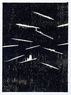 Günther Uecker, geb. 1930, Holzschnitt auf feinem handgeschöpftem Japan-Bütten, handsigniert, num. 9/50, aus 1981, mit Trockenstempel der ...