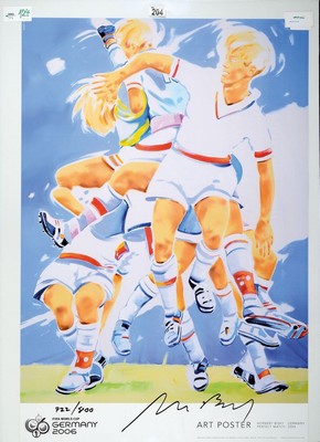Norbert Bisky, geb. 1970, "The perfect Match", handsigniert, num. 722/800, ca. 97 x 66 cm, aus 2006, anlässlich der WM von der FIFA ...