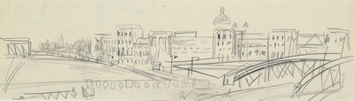 Rudi Baerwind, 1910-1982 Mannheim, Studium on Berlin, München und Paris, war Schüler von Fernand Leger, hier: Bleistiftzeichnung, mittig unten ...