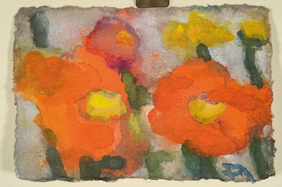 Klaus Fußmann, geb. 1938 Velbert, "Cosmea", Aquarell/Gouache, re. unten sign., verso nochmals sign., dat. 20, ca. 14x5x10 cm