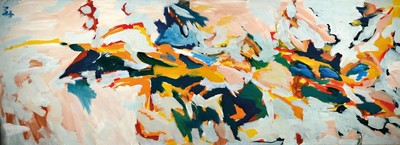 Manuel Thomas, geb. 1940, Tänzerin, Öl/Lwd, links unten monogrammiert , ca. 195x65cm, R.