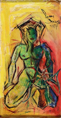 Rolf Ortner, geb. 1940 Speyer, 2 Arbeiten: durchzechte Nacht und Fondue, Öl/Spanplatte, beide signiert, je ca. 70x36cm,R. ca. 84x50cm