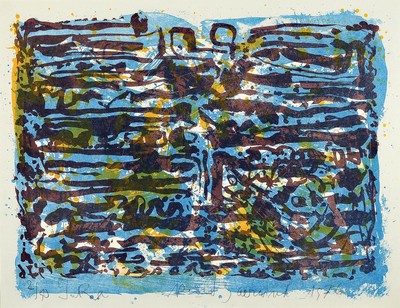 Rudi Baerwind, 1910-1982 Mannheim, Studium on Berlin, München und Paris, war Schüler von Fernand Leger, hier: Jura, Farblitho, sign. und dat. 1976, ...