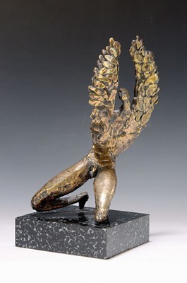Unbekannter Künstler, Bronzeskulptur, sign. Walferd, num. 6/8, ca. 32x13,5x16 cm