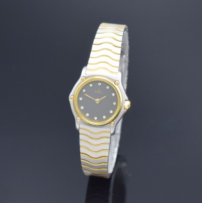 EBEL Sport Classique Damenarmbanduhr, Schweiz um 1995, quarz, Edelstahl & Gold komb., Stülpgeh., Gold-Lünette 5x verschr., Gliederband m. ...