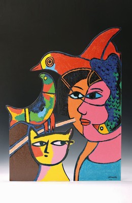 Corneille, 1922-2010, Metallskulptur, Titel: "journee d ete", sign., num. 22/149, ca. 73x53 cm
