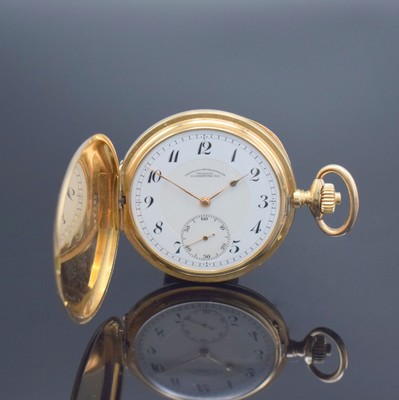 Deutsche Präzisionsuhr Original Glashütte (SA)Savonette in GG 585/000, Deutschland um 1925, guill. 2-Deckel Goldgeh. dell., Metallcuvette, ...