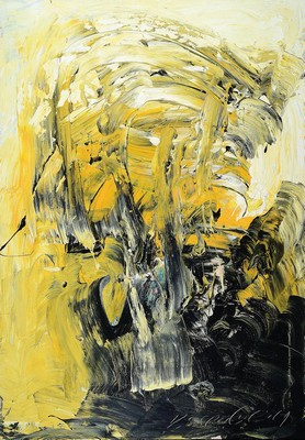 Beat Rosenberg, geb. 1954 Aargau/Schweiz, tätig u.a. an der Algarve, hier: Dynamik des Gelb, Öl/Lwd, rechts unten signiert, ca. 100x 70cm, R. ca. ...