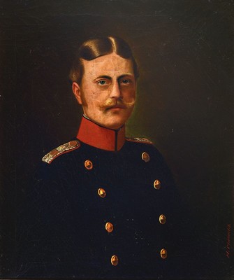 Heinrich Georg Michaelis, 1837 Lösnitz - 1898 Frankfurt am Main, Studium an den Akademien Dresden u. Antwerpen, Brustbild eines Herren in ...