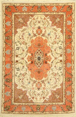 Täbriz fein, Persien, ca. 40 Jahre, Korkwolle mit und auf Seide, ca. 153 x 103 cm,EHZ: 2