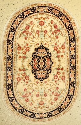 Ghom Seide fein, Persien, ca. 50 Jahre, reine Naturseide, ca. 150 x 100 cm, ca. 1.0 Mio. Kn/qm, EHZ: 2