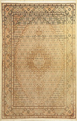 Täbriz fein, Persien, ca. 50 Jahre, Korkwolle mit Seide, ca. 153 x 100 cm, verblasst, EHZ: 2, (Abrasch).