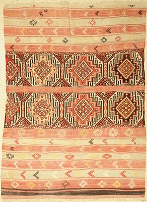 Anatol Kelim, Türkei, um 1950, Wolle auf Wolle, ca. 180 x 135 cm, Restauriert, EHZ: 3