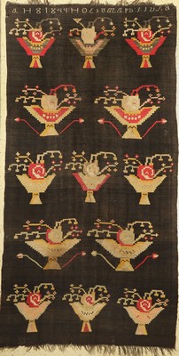 Antiker Karabagh Kelim, Kaukasus, um 1900, Wolle auf Wolle, ca. 264 x 140 cm, EHZ: 3-4