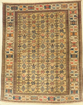 Schirwan antik, Kaukasus, um 1900, Wolle auf Wolle, ca. 143 x 115 cm, EHZ: 3, (verkürzt)