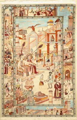 Lahor fein, Pakistan, ca. 50 Jahre, Korkwolle, ca. 275 x 182 cm, gereinigt, EHZ: 2
