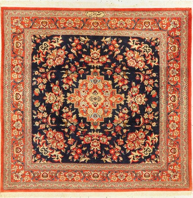 Ghom Seide, signiert, (Jafari), Persien, ca. 50 Jahre, reine Naturseide, ca. 100 x 103 cm, ca. 1,0 Mio. Kn/qm, EHZ: 2
