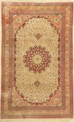Ghom Seide, signiert, (Ahmadi), Persien, ca. 50 Jahre, reine Naturseide, ca. 152 x 95 cm, ca. 1,0 Mio. Kn/qm, EHZ: 2