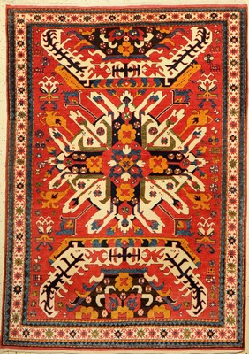 Adler Kazak(Reproduktion), Türkei, ca. 20 Jahre, Wolle auf Wolle, ca. 245 x 172 cm, (Pflanzenfarben), EHZ: 2