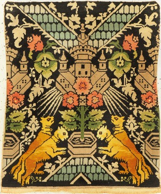 Antiker Petit Point, Europa, um 1900, Wolleauf Wolle, ca. 92 x 80 cm, EHZ: 3